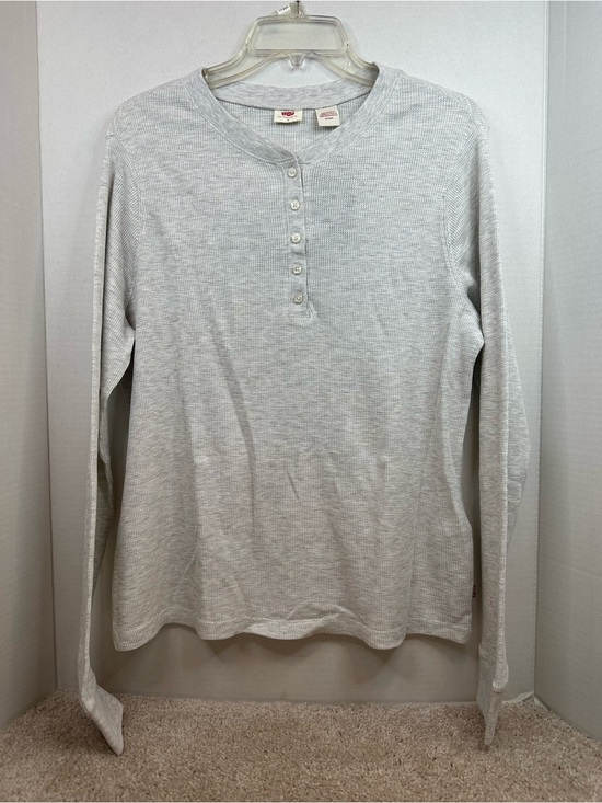 Levi's Tops - Levi's Light Gray Waffle-Knit Henley, slim fit, XL, NWT